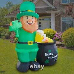 St Patricks Day Leprechaun Shamrock Gold Pot Beer Airblown Inflatable BlowUp LED