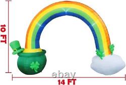 St Patricks Day Rainbow Pot Gold Archway Airblown Inflatable BlowUp Holiday LED