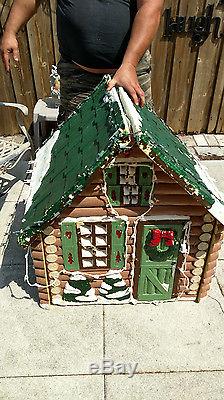 Sylvannia Yulescapes Lighted Log Cabin Outdoor Christmas Decoration