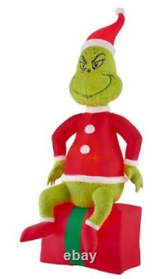 THE GRINCH AIRBLOWN Dr. Seuss Fuzzy Inflatable LED 9.5' Tall BRAND NEW