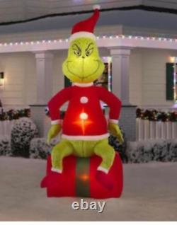 THE GRINCH AIRBLOWN Dr. Seuss Fuzzy Inflatable LED 9.5' Tall BRAND NEW