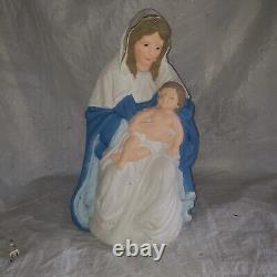 TPI 36 Christmas Nativity Joseph Mary Jesus Blow Mold LIGHT Vintage 2 pc