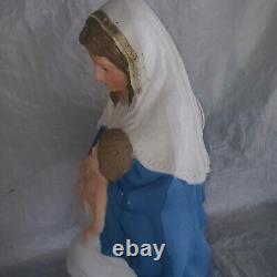 TPI 36 Christmas Nativity Joseph Mary Jesus Blow Mold LIGHT Vintage 2 pc