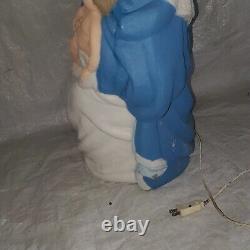 TPI 36 Christmas Nativity Joseph Mary Jesus Blow Mold LIGHT Vintage 2 pc