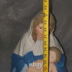 TPI 36 Christmas Nativity Joseph Mary Jesus Blow Mold LIGHT Vintage 2 pc