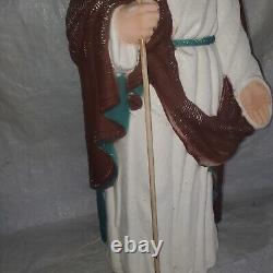 TPI 36 Christmas Nativity Joseph Mary Jesus Blow Mold LIGHT Vintage 2 pc