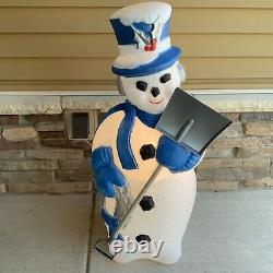 TPI 40 Lighted Snowman With Shovel Blow Mold (Blue)