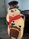 Tpi 40 Snowman Large Blow Mold With Sled Christmas Yard Decoration Vintage