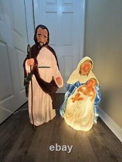 TPI Nativity Joseph Mary and Baby Jesus Vintage Christmas Blow Mold