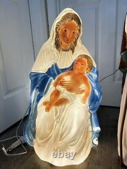 TPI Nativity Joseph Mary and Baby Jesus Vintage Christmas Blow Mold