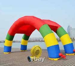 Techtongda 26.25ft Twin Arches 26ft X 13ft Inflatable Rainbow Arch with Blower