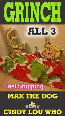 The GRINCH Stealing CHRISTMAS Lights Yard Art RIGHT or LEFT Facing FREE SHIP