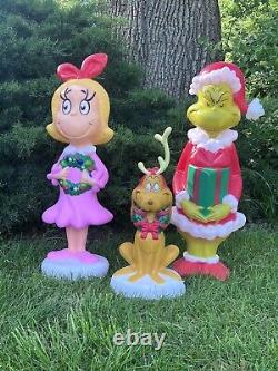 The Grinch, Cindy Lou, & Max The Grinch Who Stole Christmas Blowmold Lot NWT