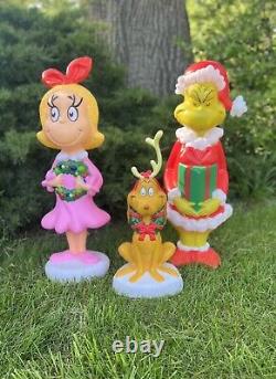 The Grinch, Cindy Lou, & Max The Grinch Who Stole Christmas Blowmold Lot NWT