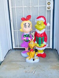 The Grinch, Cindy Lou, & Max The Grinch Who Stole Christmas Blowmold Lot NWT