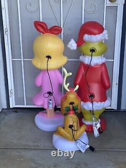 The Grinch, Cindy Lou, & Max The Grinch Who Stole Christmas Blowmold Lot NWT