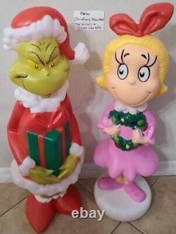 The Grinch & Cindy Lou Who Grinch Who Stole Christmas Blow Mold Lot Of 2 New