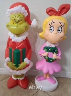 The Grinch & Cindy Lou Who Grinch Who Stole Christmas Blow Mold Lot Of 2 New