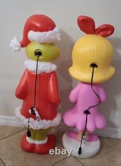 The Grinch & Cindy Lou Who Grinch Who Stole Christmas Blow Mold Lot Of 2 New