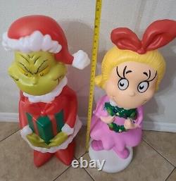 The Grinch & Cindy Lou Who Grinch Who Stole Christmas Blow Mold Lot Of 2 New