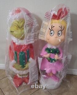 The Grinch & Cindy Lou Who Grinch Who Stole Christmas Blow Mold Lot Of 2 New