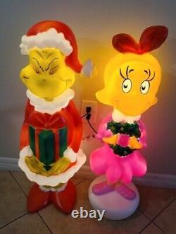 The Grinch & Cindy Lou Who Grinch Who Stole Christmas Blow Mold Lot Of 2 New