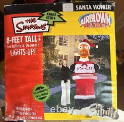 The SIMPSONS HOMER D'OH-NUTS SANTA 8ft AirBlown Inflatable by GEMMY 2004 NEW NIB