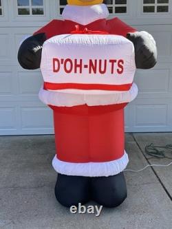 The Simpsons Santa Homer 8 Ft Airblown Inflatable 2004 Gemmy Xmas Light Up WORKS