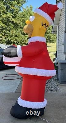 The Simpsons Santa Homer 8 Ft Airblown Inflatable 2004 Gemmy Xmas Light Up WORKS