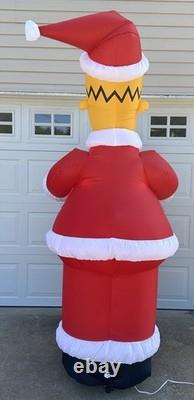 The Simpsons Santa Homer 8 Ft Airblown Inflatable 2004 Gemmy Xmas Light Up WORKS