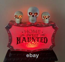 Tombstone Lighted Blow Mold 2-sided Enter If You Dare Fire Ice Light Inside