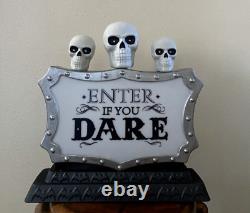 Tombstone Lighted Blow Mold 2-sided Enter If You Dare Fire Ice Light Inside