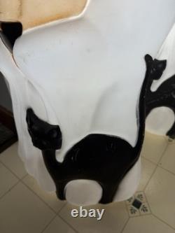 Two (2) Vintage Working Blow Mold 34 Empire Halloween Ghost Pumpkin and Cat