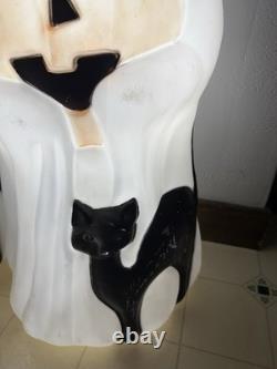 Two (2) Vintage Working Blow Mold 34 Empire Halloween Ghost Pumpkin and Cat