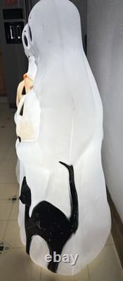 Two (2) Vintage Working Blow Mold 34 Empire Halloween Ghost Pumpkin and Cat