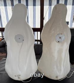 Two (2) Vintage Working Blow Mold 34 Empire Halloween Ghost Pumpkin and Cat