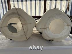 Two (2) Vintage Working Blow Mold 34 Empire Halloween Ghost Pumpkin and Cat