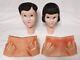 Two Vintage 1960s Beco Christmas Choir Blow Mold Heads And Choir Books Set #1