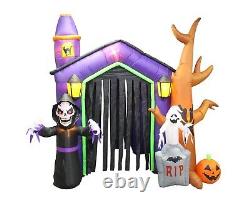 USED Halloween Inflatable Haunted House Arch Archway Skeleton Ghost Decoration