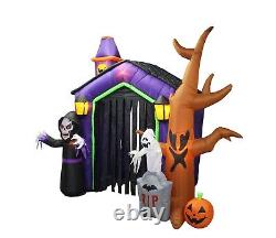 USED Halloween Inflatable Haunted House Arch Archway Skeleton Ghost Decoration