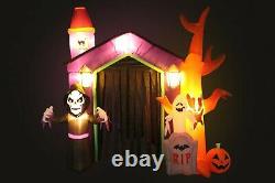 USED Halloween Inflatable Haunted House Arch Archway Skeleton Ghost Decoration