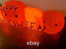 Union Don Featherstone Happy Halloween Line Of Pumpkins Blow Mold Signed #5612