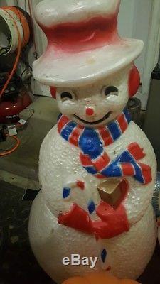 VERY RARE 4th of July 41 Snowman Blow Mold Light Up (Red, White & Blue)