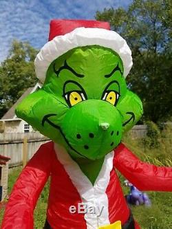 VIDEO! Santa Grinch Tree Chimney Rooftop Animated Christmas Airblown Inflatable