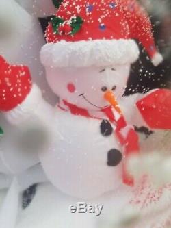 VIDEO! Snowman Family Animated Snow Blow Globe Christmas Airblown Inflatable Up