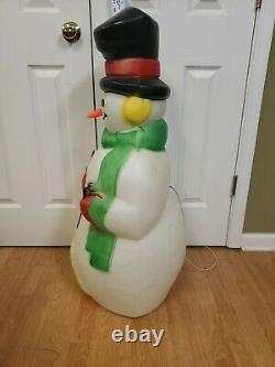 VINTAGE ADORABLE 39 EMPIRE SNOWMAN WithCARROT NOSE LIGHTED BLOW MOLD GREAT COLORS
