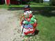 Vintage Blow Mold 43 Santa's Best Frosty The Snowman Withcane Lights Work