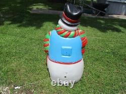 VINTAGE BLOW MOLD 43 SANTA'S BEST FROSTY THE SNOWMAN WithCANE LIGHTS WORK