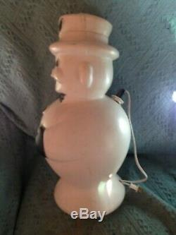 VINTAGE CHRISTMAS 1960'S BECO 19 SNOWMAN BLOW MOLD WithLIGHT CORD