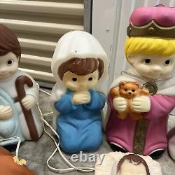 VINTAGE Empire Blow Mold Child Nativity COMPLETE 8 Pc Mini Baby Set 18